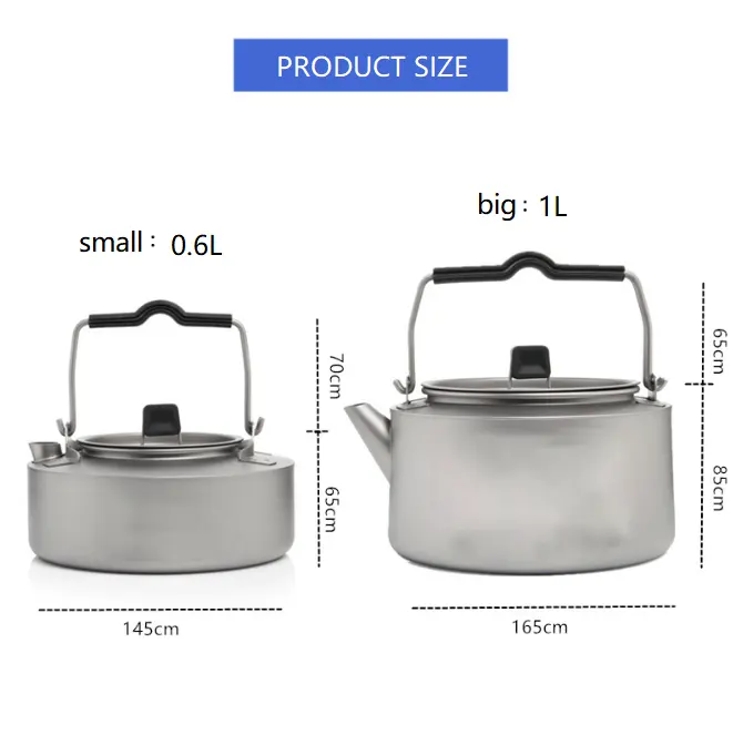 휴대용 야외 0.6L/1L 커피 주전자 커피 포트 캠핑 하이킹 피크닉 온수 주전자