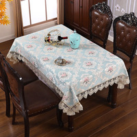Nappe Européenne en Dentelle Gaufrée Broderie Jacquard Luxe Housse de Table à Manger Housse de Table Basse Anti-Poussière Fabrication Usine