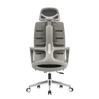 Chaise de bureau ergonomique moderne pivotante pour cadre, avec appui-tête 3D, hauteur réglable et accoudoirs fixes