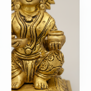 Estatua elegante de escultura de latón Annapurna de diosa de 6 pulgadas - Product Image 1