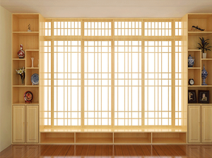 Porte coulissante en bois massif de style japonais en noyer, camphrier et pin, design d'intérieur moderne et de haute qualité chinoise - Product Image 4