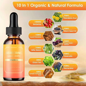 Rosebest Groothandel OEM Private Label 10-in-1 Biologische Natuurlijke Ceylon Kaneel Bittere Meloen Berberine Vloeibare Druppels met Groene Thee - Product Image 2