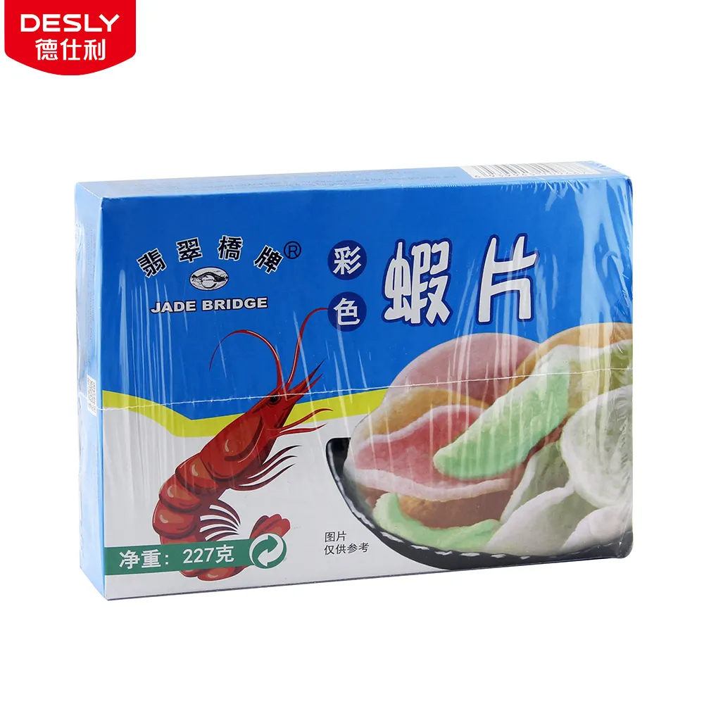 Vietnam Lebensmittel hersteller Prawn Taste Snacks Großhandel 227 g Jade Bridge farbige Garnelen cracker