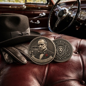 เหรียญที่ระลึกโลหะชุบเคลือบลายธีม <span class=keywords><strong>Godfather</strong></span> 1972 รุ่น Legacy ภาพมาร์ลอน แบรนโด แสดงถึงเกียรติยศครอบครัว พิมพ์ลายด้วย UV ของสะสม ของขวัญ - Product Image 3
