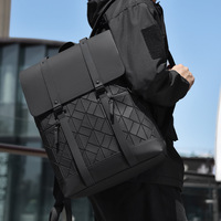 Sac à dos tendance pour homme, grande capacité, polyvalent, simple, avec double fermeture éclair et bretelles à coussin d'air