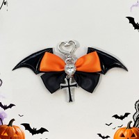 Porte-clés pendentif chauve-souris diabolique, élégant et cool, style Halloween sombre, accessoire de sac