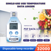 Termómetro Digital TempU08 con Registrador de Datos USB, Sonda Metálica Impermeable IP67 de 300 mm, Pantalla LED, Control Inteligente por Aplicación, OEM para Agua