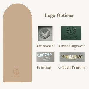Set de Esterilla de Yoga Personalizada de Marca Privada, Ecológica, Antideslizante, con Logo Customizado, de Goma Natural PU, Forma de Arco Ovalado y Color Crema Beige - Product Image 3