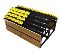 Vente au détail supermarché magasin épicerie en bois métal conception produire Type 3/4/5 couches étape banane Riser présentoir étagère