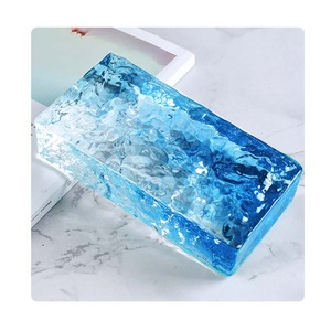 Màu Xanh Trong Suốt Gradient Màu Thủy Tinh Gạch Khối Tốt Nhất Tinh Thể Băng Trang Trí Thủy Tinh Gạch Khối Nhà Cung Cấp Với Giá Bán Buôn - Product Image 1