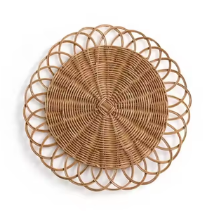 Handmade Natural Rattan <b>Placemat</b> Table Mats Restaurant <b>Wicker</b> Table Decor for Wall Decoration and Table Decor - Product Image 5