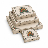 Cajas de Pizza Personalizadas con Materiales Reciclados, Laminación Mate, Recubrimiento UV, Seguras para Contacto Directo con Alimentos, Personalizables, Asépticas, con Relieve