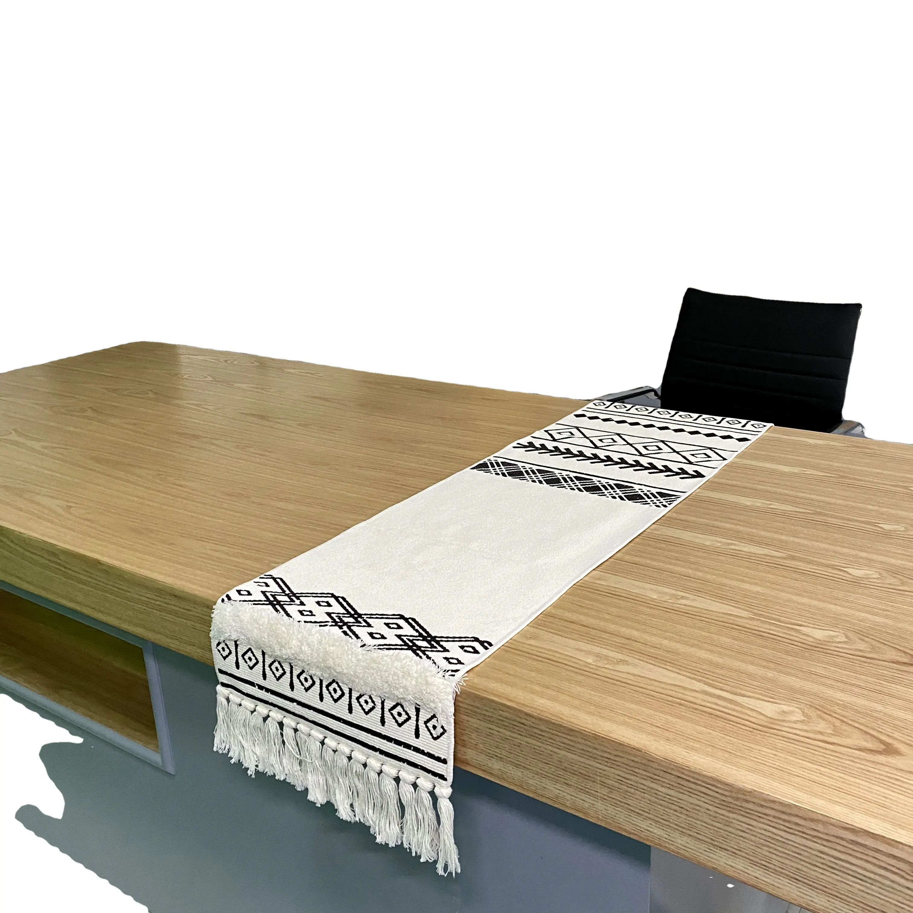 कपास बुना हस्तनिर्मित ज्यामितीय मुद्रित सजावट लंबी boho टेबल धावक