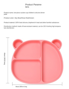 Assiette Bento en Silicone de Qualité Alimentaire Sans BPA, Motif Ours de Dessin Animé, Anti-Fuite, pour Enfants, Idéale pour Pique-Nique, Déjeuner et Repas - Product Image 6