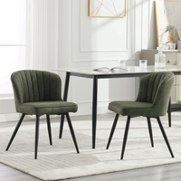 Chaises de salle à manger modernes en velours avec dossier stable et pieds en métal pour salles à manger et salons