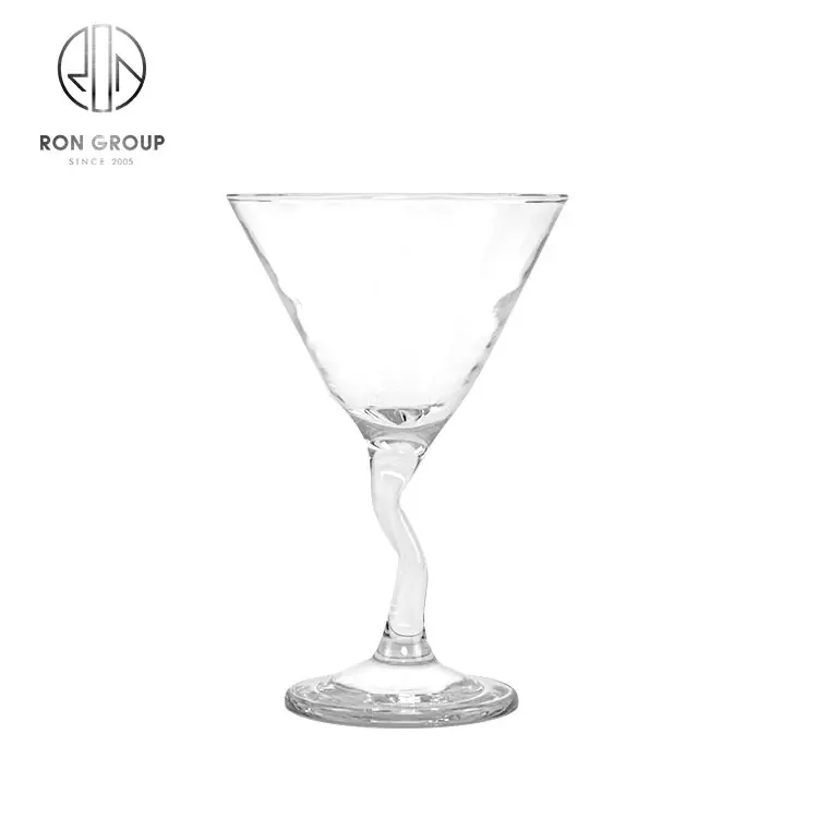 Op Maat Gemaakt Handgeblazen Loodvrij Gekleurd Gesteeld Martini-Glas 7Oz Acryl Z Martini-Bril Met Steel