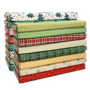 Tissu de noël carrés Plaid artisanat tissu Bundle vichy prédécoupé couture Quilting Patchwork motif de noël coton tissu