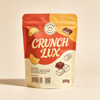 Groothandel op maat gemaakte voedselverpakkingszakken, staande pouches met ritssluiting, hersluitbare Mylar zakken voor snacks, noten en koekjes