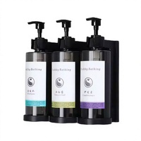 ECOWAY Distributeur de savon et de shampoing mural portable en plastique ABS, verrouillable, à fixation par vis, pour hôtel et salle de bain