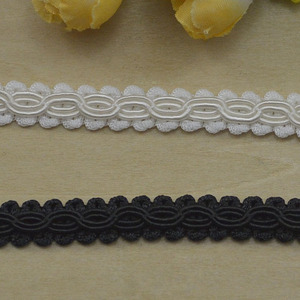 DIY Knitted Braid <strong>White</strong> Black <strong>Lace</strong> Ribbon Crocheted Sewing Decoration Double 8-type 1cm Wide Braided Polyester <strong>Lace</strong> Trim Gold - Product Image 2