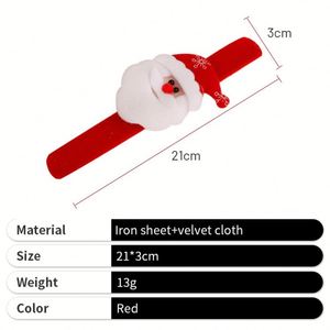 2024 Bulk Christmas Wristband <b>Kids</b> Gift Baubles Clap <b>Ring</b> Bracelet Slap Wristband Christmas Gift for Business - Product Image 3