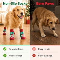 Chaussettes de Noël antidérapantes pour chien, couvre-pattes motif flocon de neige, bottines en polyester pour chiot