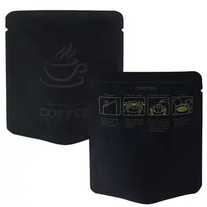 Nuovi prodotti stampa personalizzata piccola Mini bustina di tè con chiusura lampo bustina di imballaggio in Mylar nero impermeabile borsa a tre sigilli laterali