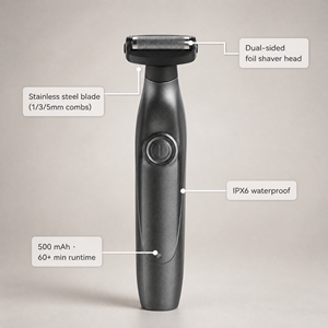 Stainless Steel Electric <strong>Beard</strong> <strong>Trimmer</strong> With USB Charging Household &amp; Outdoor Use English/Spanish Languages Li-ion Battery - Product Image 4