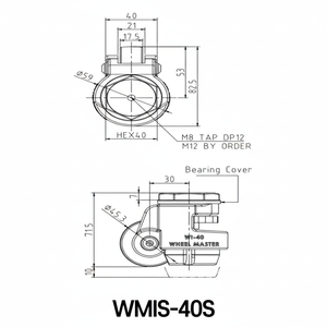 Wooil WMIS-40 Light Duty Master Wheel SUS 100kg Capacité 8pcs Roulettes - Product Image 1