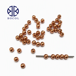 Billes en cuivre massif poli miroir, à trou traversant, style rétro Euro-Américain, OEM, RoHS, Cuivre ≥99,9%, Écologique, Stérile, Vente en gros - Product Image 2