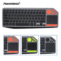 Keyboard Komputer Sensitif Layar Sentuh Mini Nirkabel Rusia dengan Trackpad RGB Backlit Keyboard Nirkabel Pintar