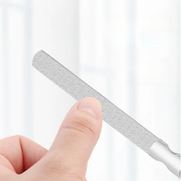 Lime à ongles professionnelle en acier inoxydable, double face, avec papier de verre, outil de manucure et pédicure pour des ongles lisses et brillants