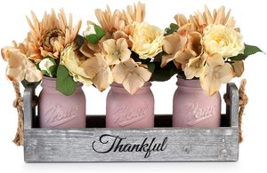 Handmade Table Decoration Mason Jar Wood Box <strong>Centerpiece</strong> for Farmhouse Kitchen and <strong>Rustic</strong> <strong>Wedding</strong> Decor - Product Image 2