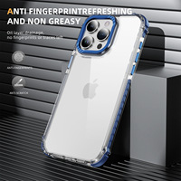 Haute qualité clair double couleur métal cadre de caméra antichoc acrylique dur housse de téléphone pour iPhone 16 Pro Max nouveau matériel PC