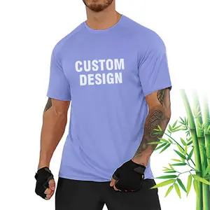 Custom bamboo t-shirt for men t shirts soft touch eco friendly anti bacteria tshirts customized printing design wholesale