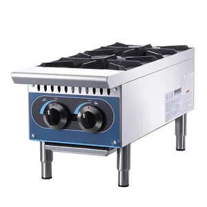 Commercial Gas Range Stove Kitchen Equipment Gas 2 Burner Stove Gas Burner Range Cook Stainless Steel Table Ce Free Spare Parts