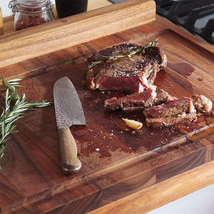 Planches à nouilles à pâtisserie Comptoir double face <span class=keywords><strong>Lyon</strong></span> Acacia Bois Pâte Pétrissage Planche à découper avec rainure à sauce - Product Image 2