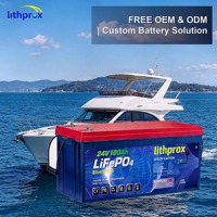 Batterie LiFePO4 haute capacité 24V 100AH Grade A Haute Tension Marine Bluetooth Smart BMS Terminal M8 CE RoHS IP67 Service OEM ODM