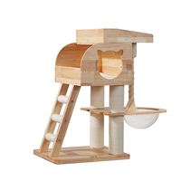 Grands arbres à chat durables Arbre a Chat Nouveau papier bois explosif et piliers d'escalade en bambou hamac griffoir pour chat