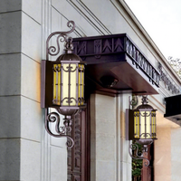 Applique murale LED extérieure en aluminium à double tête, indice IP65, angle de faisceau 360°, style européen, pour portails de villa, jardin, balcon, éclairage 220V