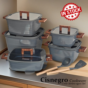 ชุดหม้อเคลือบกันติด Crest Square 15 ชิ้น เคลือบหลายชั้น - Product Image 5