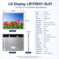شاشة LCD TFT مقاس 17 بوصة طراز LB170E01-SL01 بدقة 1280×1024 SXGA IPS LVDS 30 دبوس للمعدات الصناعية