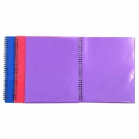 Classeur de présentation coloré et tendance, avec spirale, 4 pages, 10 pochettes, en PP transparent, pour étudiants et professionnels