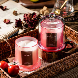 Vela de artesanía de lujo para decoración, vela de cristal perfumada de lavanda blanca sin humo para regalo de boda, velas de cera - Product Image 4