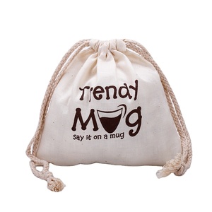 Eco-friendly Luxury High Quality Cotton Linen Drawstring <b>Bag</b> With Cloth Shoe Dust Hat <b>Shopping</b> Gift White Cotton Linen Pouch - Product Image 1