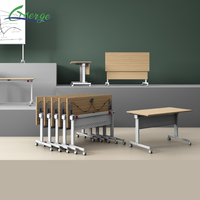 Table de formation modulaire pliable et extensible au design moderne avec roulettes, structure en fer, gain de place, bureau imbriqué, garantie 5 ans pour le bureau