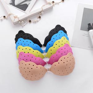 Shell creux avant boucle <span class=keywords><strong>Silicone</strong></span> Invisible soutien-gorge pour dames Sexy froncé sans bretelles avant poitrine Patch intimes accessoire - Product Image 3