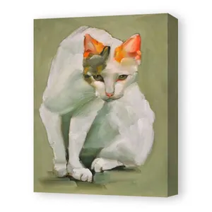 동물 유화 고양이 Suppliers-사용자 정의 그림 현실적인 동물 유화 순수 손으로 그린 애완 동물 유화 인테리어 장식 그림 귀여운 고양이