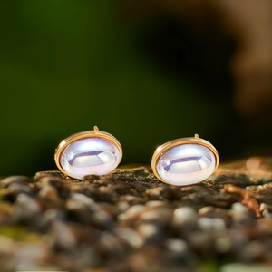 Boucles d'oreilles tendance en acier inoxydable 316L plaqué or PVD, durables et résistantes, forme ovale - Product Image 3