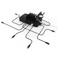 Estación de carga USB portátil de 9 puertos 150W Smart Qi Cargador rápido inalámbrico Soporte Multifunción Base de escritorio para computadoras portátiles móviles